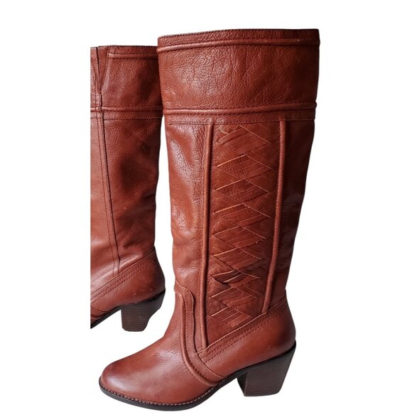 Fossil Womens Leather Western-Style Boots Size 8.5 With Colorful Lining - Picture 7 of 15